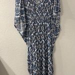 Anthropologie  RUJUTA SHETH Marie Cinch Kaftan‎ Dress Blue Lotus Print size M/L Photo 0