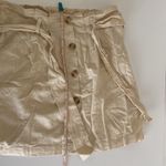 Falls Creek Women’s Skirt linen small Beige Button-Front paper bag tie waist Photo 7