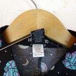 Hot Topic  Shirt Womens M Black Pastel Crystals Celestial Crop Button Up Goth Photo 9