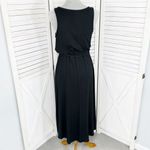 The Limited  Signature Drawstring Waist Midi‎ Sundress Black Medium Knit Photo 4