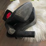 Steve Madden EDITION BLACK SUEDE RED ROSE ANKLE HEEL BOOTIES Photo 73