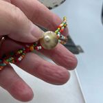 Artisan  made tropical layered glass beaded necklace. Photo 2