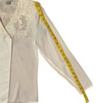 Vintage Nicola Lace Collar Blouse Made in Korea Size 4 Romantic Elegant White Photo 7