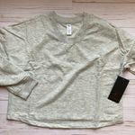 90 Degree By Reflex Terry Brushed Solid Cropped Heather Gray Sweatshirt Sz L NWT Silver Size L Photo 3