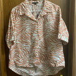 Velvet Heart  Zebra Print Button Down Shirt Top Women's Medium Photo 0