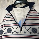 SANSOLEIL Women’s Top golf sports long sleeve White and Navy Size Medium Photo 8
