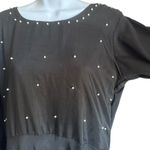 NWOT Black Rayon Kurta with Pearl and Tassel Details Photo 2