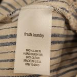 đź’•FRESH LAUNDRYđź’• 100% Linen Cropped Wide Leg Jumpsuit Blue White Stripes XL NWT Photo 9