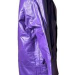 Vtg 90s Outerwear by Pheonix Purple Leather Jacket Coat Shoulder Pads Sz SP Photo 5
