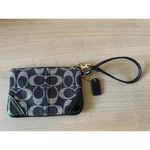 Coach EUC  Signature Canvas logo zip closure wristlet​ Photo 1