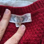 Pink Rose Woven small cable knit red and white striped sweater  crew neck Photo 2