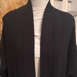 Free People  Slouchy Front Pockets Ottoman Open Knit Black Cardigan Size Small Photo 3