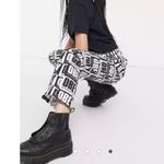 Obey  Worldwide Splash Black White Pull On Drawstring Straight Leg Pocket Pant S Photo 9