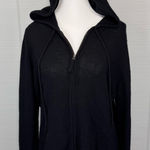 Claudia Nichole Black Cashmere Zip Up Hoodie Sweater Rhinestone Skull Goth Emo Size XL Photo 0