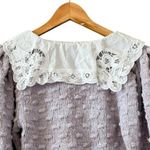 Anthropologie Balloon Sleeve Collared Cargidan Lilac Size M NEW Photo 4