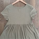 Wild Fable Ribbed Round Neck Short Sleeve Knit Babydoll Dress Pale Sage Green M Photo 1