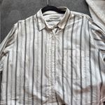 Everlane  Black and White Striped Button Down Shirt Photo 1