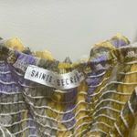 Saints + Secrets Ruffled Floral Yellow & Purple Casual Dress Size XS Cotton NWOT Photo 5