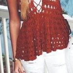 Free People Rust Crotchet Top Photo 0