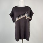 NWOT Mint Velvet Grey Sequins Top Short Photo 1