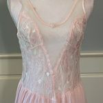 Victoria's Secret Vintage 80's Pink Bridal Lace & Mesh Nightgown Slip Small Photo 3
