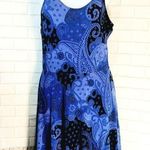 EXPRESS  black & blue paisley print skater dress size small Photo 0