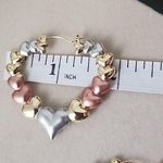 Tricolor Gold Filled Heart Hoop Earrings Photo 2