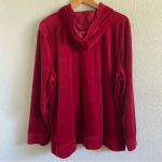 Lauren Ralph Lauren Red Full Zip Velour‎ Sweater Size 2X Photo 4