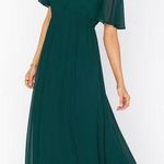 Show Me Your Mumu  Emily Empire Maxi Dress In Emerald Chiffon Photo 0