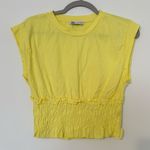 ZARA Yellow Cinched Waist Crinkled Sleeveless Top Size M Photo 0