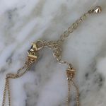 Gold Rhinestone Double Layered Necklace Photo 2