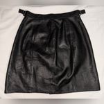 Cache Vintage  Button Up Leather Pencil/A-Line Skirt W2 Black Photo 1