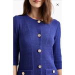 Misook Button Front Burnout Knit Dress Old Money Classic Womens Small Photo 3