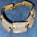 Gold Plated Flat Rectangular Link Bracelet Gold Photo 5