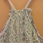 Foxiedox Anthropologie Ocala Lace Halter Cocktail Dress Dusty Blue XS Photo 8