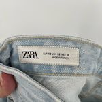 ZARA  Women's Streetwear Light Wash Straight Leg High‎ Waist Blue Denim Jeans 32 Photo 4