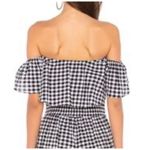MISA Los Angeles NEW NWT  Lunna Gingham Crop Top Black Motif Medium Anthropologie Photo 2