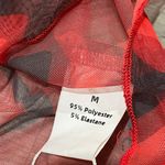 Red & Black Mesh Long Sleeve Top Size M Photo 3