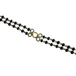 Dainty Silver & Gold Tone Black Seed Beaded Mangalsutra Rhinestone Necklaces Photo 8