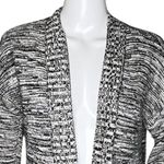 EXPRESS  Sweater Women Large Black White Marled Open Front Cardigan Office Casual Photo 4