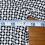 ZARA ‎ Womens Geometric Hi Low Boat Neck Long Sleeve Blouse Black White Medium Photo 5