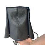 Marina Galanti Black Pebbled Leather Drawstring Crossbody Purse Photo 12