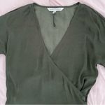 Cupcakes and Cashmere Yeta green wrap tiered bell sleeves blouse, size S party Photo 12
