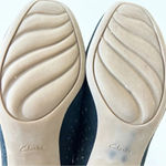 Clarks Juliet Hayes Black Suede Perforated Loafers Women’s Size 7 Casual Style Photo 9