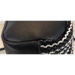 st. john's bay  Black Faux Leather Tote Bag With White Detailing Photo 5