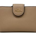 Coach  Medium Corner Zip Wallet in Taupe Leather 6390 Photo 0