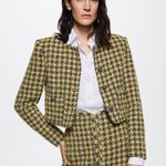 Mango Yellow Tweed Cropped Jacket Photo 10