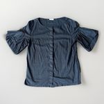 Dries Van Noten Chic Black Cotton Volume Ruffle Sleeve Blouse Top SZ 42 8/10 Photo 1