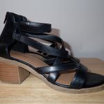 Maurice's Womens Zipper Block Heel Ankle Strap Open Toe Sandals Black Photo 4