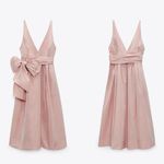 ZARA VOLUMINOUS MIDI DRESS WITH BOW BELT PINK Photo 12